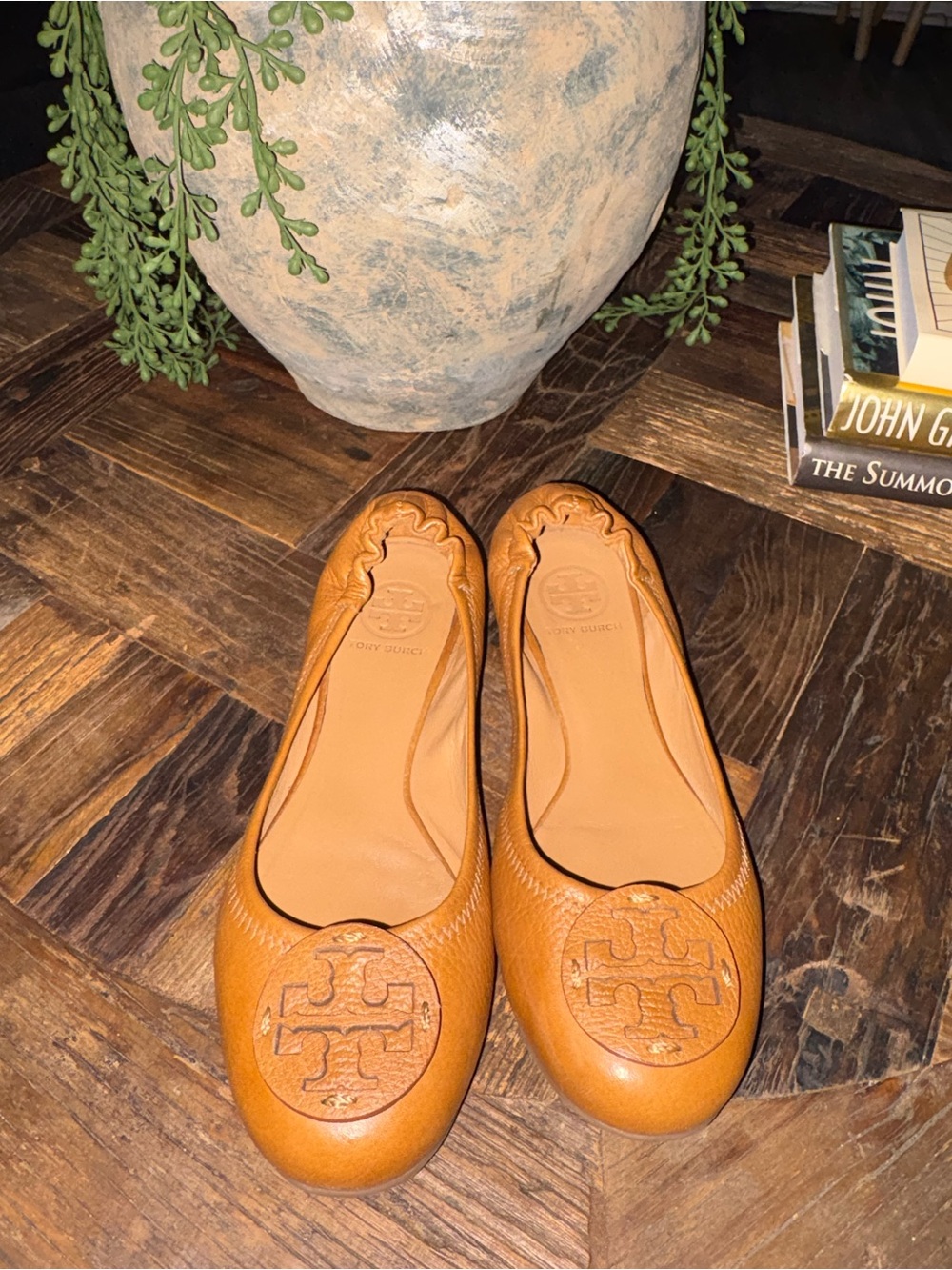 Tory Burch Tan Leather Reva Ballet Flats size 7.5